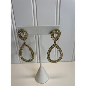 Large Doorknocker Drop Earrings Sparkle 2.5" long